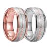 Fashion 8mm Rose Gold Color Tungsten Wedding Arrow Ring For Men Vintage Meteorite Pattern Engagement Steel Ring Men Wedding Band