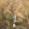 1pcs Natural Crystal Stone Animal Wind Chime Dreamcatcher Colorful Crystal Bird Garden Decor Pendant Outdoor Wind Bell