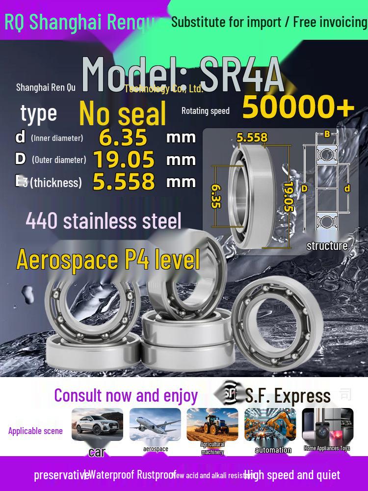 High-Speed Mini Micro Bearings Set: 440 Stainless Steel, 4 Models, 3 Bearings Each, Inner Diameter: 1, 2, 5, 6, 7, 8, 9, 10, 12mm