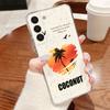 Морской чехол с принтом кокоса для Samsung S26 S25 Ultra S24 Plus S22 S23 S21 FE A54 A15 A35 A55 A16 A36 A56 A17 A37 A57 5G Прозрачный мягкий чехол из ТПУ