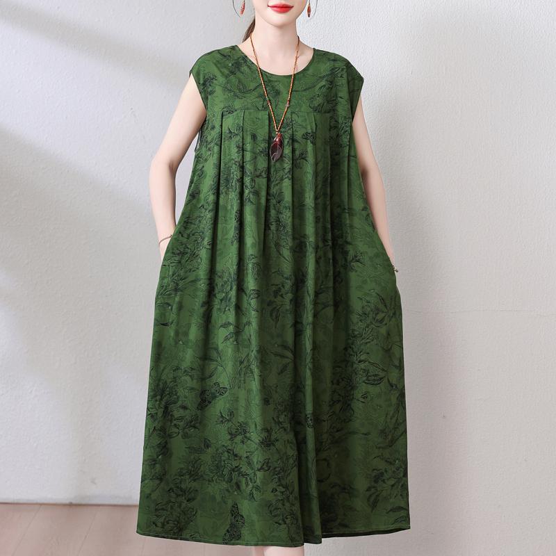 Летнее винтажное платье больших размеров, женские свободные повседневные элегантные длинные платья без рукавов большого размера