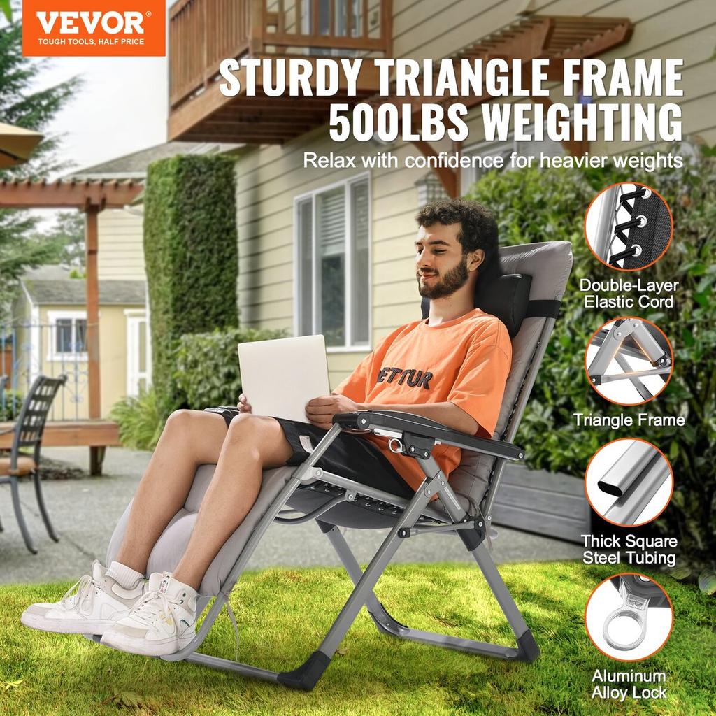 Zero Gravity Chair 26" Zero Gravity Recliner Lounge Chair Indoor & Outdoor