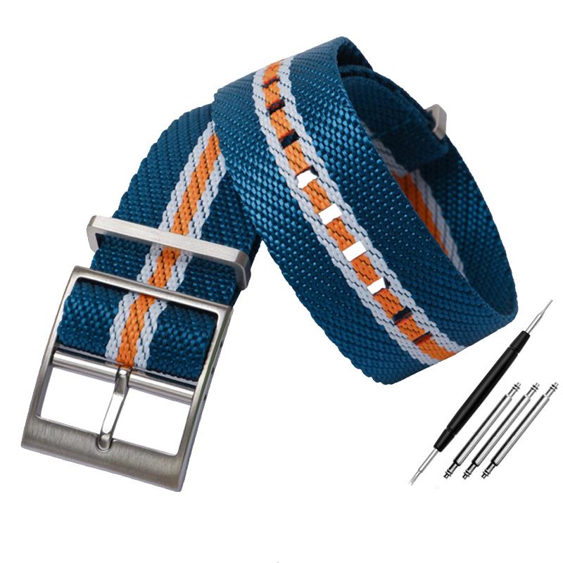Ремешок для часов Tudor Seiko из ткани, цельный, одинарный проход, регулируемый, скошенный браслет, спортивный браслет 20 мм 22 мм