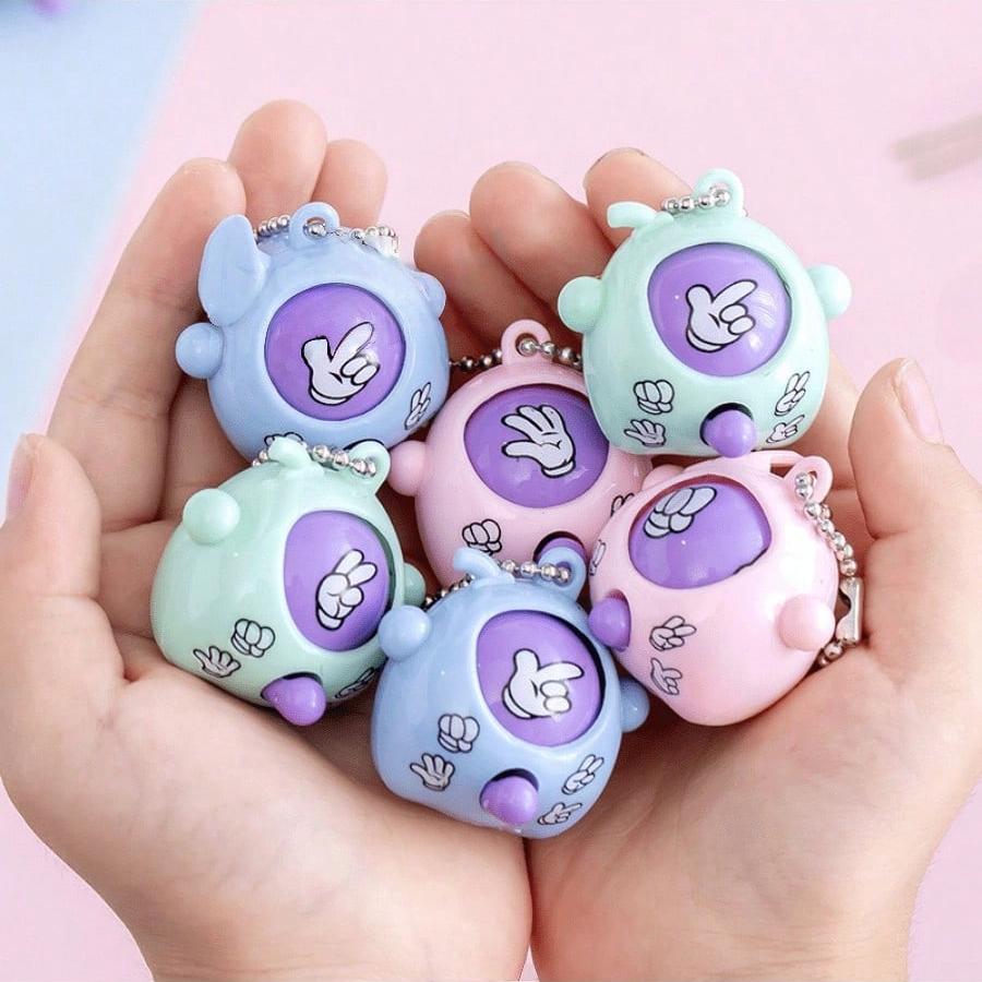 5/10pcs Cute Mini Rock Paper Scissors Game Keychains, Interesting Toys, Keychain, Wallet, Backpack Decor, Stress Relief, Party Favors,Random Colors
