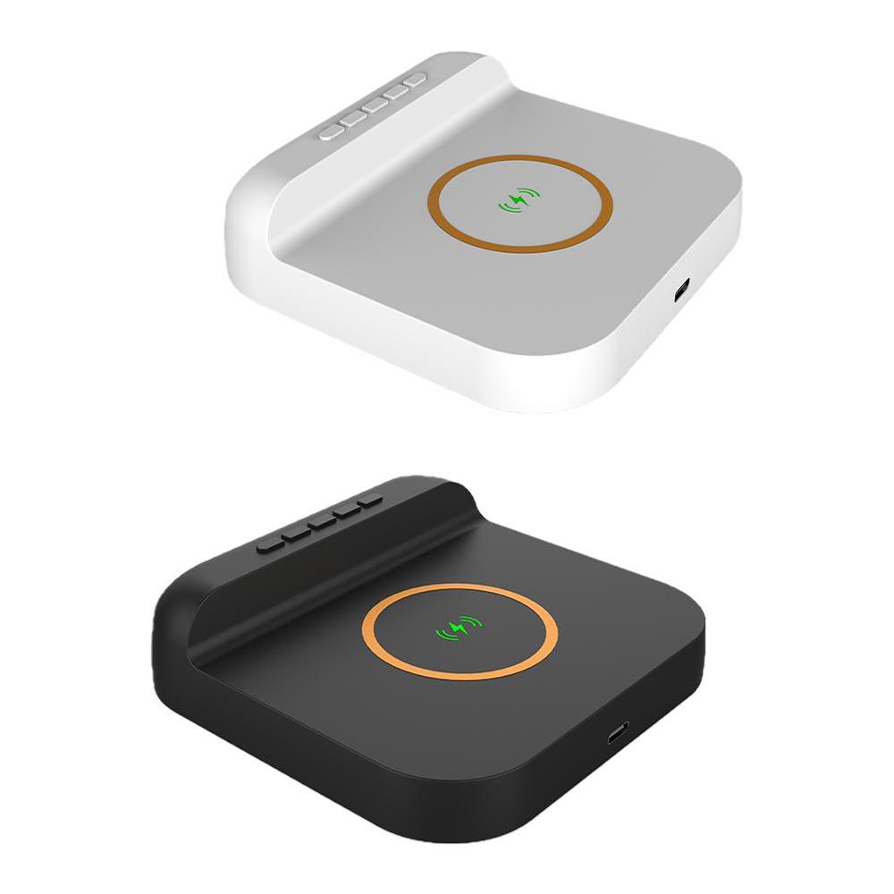 Будильник, подставка для беспроводного зарядного устройства со светодиодным цифровым дисплеем календаря температуры, настольные часы, беспроводная зарядная станция для мобильного телефона