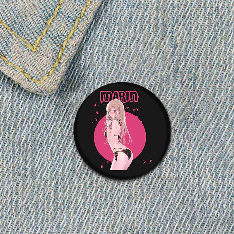 58 мм броши в стиле аниме My Dress-Up Darling Kitagawa Marin Kuroe Shizuku, значок для косплея, аксессуары, украшение для рюкзака, рождественский подарок