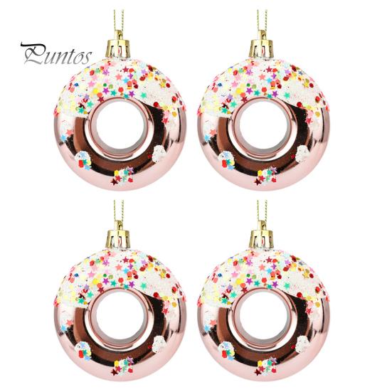 4 шт. рождественские украшения, подвески в виде пончиков, подвесные украшения для рождественской елки, реквизит для вечеринки, подвеска, домашний декор