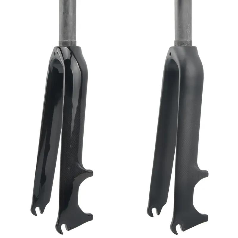 bike 3K Carbon Fork Folding BMX Bike Fork Bicycle Front Forks 14 16 18 20 22"inch Steerer Tube 1-1/8 inch V& Disc Brake