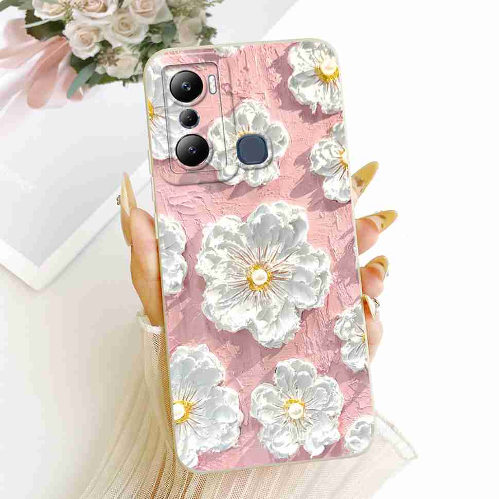 For Infinix Hot 20i X665C X665E Cases Flower Butterfly Silicone Soft Cover For Infinix Hot 20i Hot20i Phone Back Cover Casing