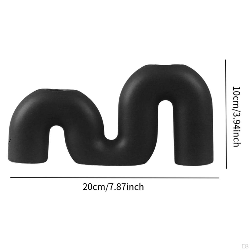 Ceramic Candle Holder for Christmas Pillar Display Home Fireplace Candelabrum