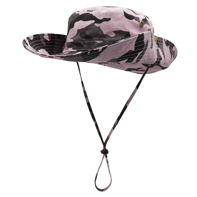 Shade bucket hat men outdoor hiking jungle sports camouflage neck cotton fishing hat