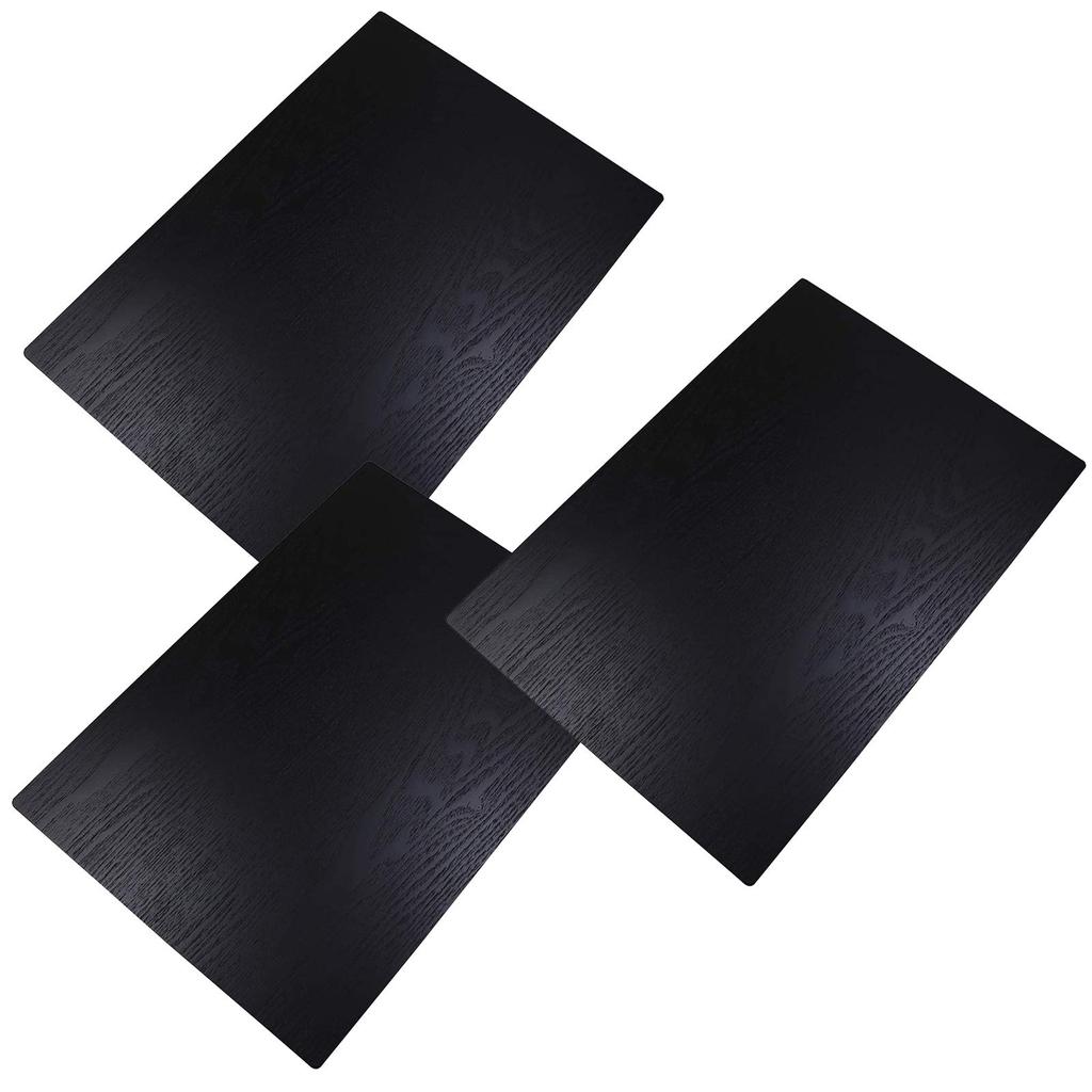 Osaka Choseido Obon Wooden Placemat Yamanaka Lacquer 43cm Chopsticks Wood Grain Lacquer Handmade Original (Black 3-Piece Set)