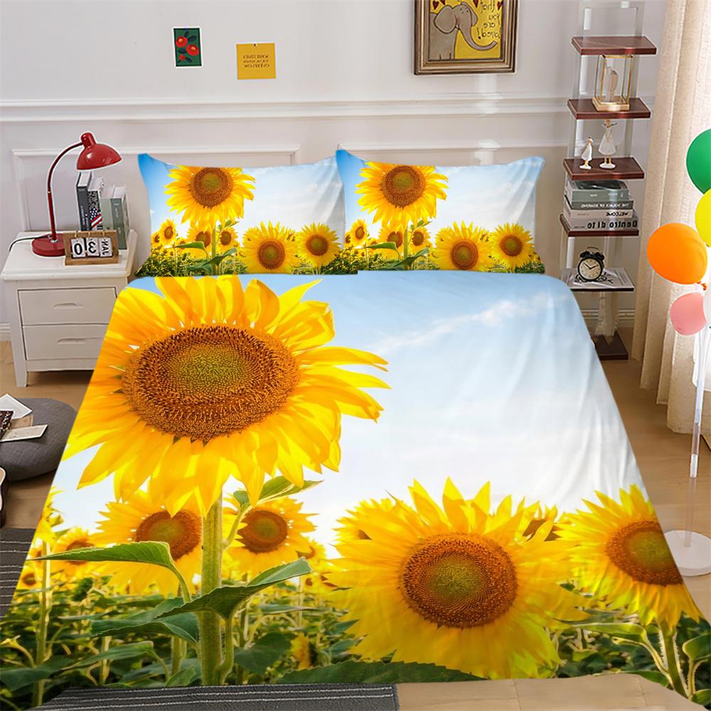 Комплект пододеяльников с 3D принтом цветов, постельное белье, двойной размер, полиэстеровые покрывала, модное домашнее постельное белье