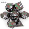 7 шт. Черные Цветочные Металлические Кубики Набор Цельнометаллических Многогранных Кубиков Подходит для Ролевых Игр RPG Настольных Игр Карточных Игр