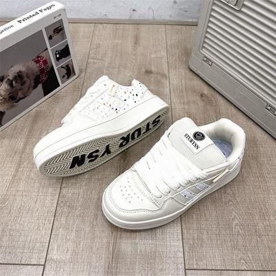 Универсальная платформа белые туфли весенний кампус стиль кэжуал милые круглый носок нишевые туфли на платформе