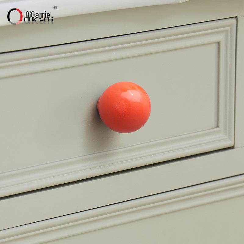 Красочная керамическая ручка для шкафов и ящиков - Круглая, одно отверстие