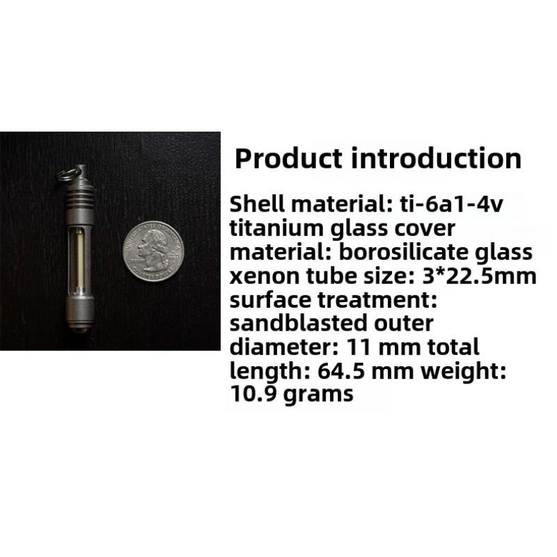 Titanium Alloy T323P Tritium Tube Keychain Pendant Signal Light Self-luminous, Easy To Disassemble