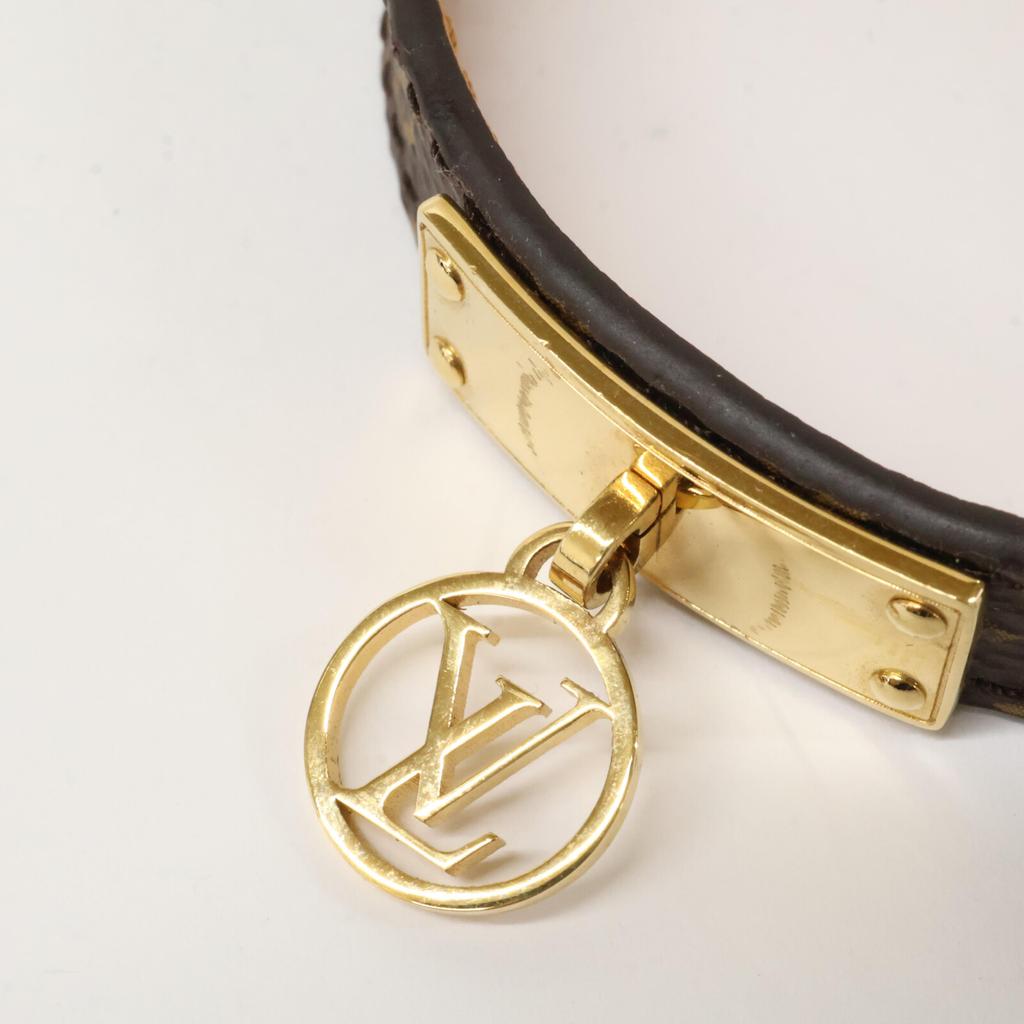 LOUIS VUITTON M4150 Brasserie Logomania Monogram Canvas Bracelet 17 Brown / GoldUsed