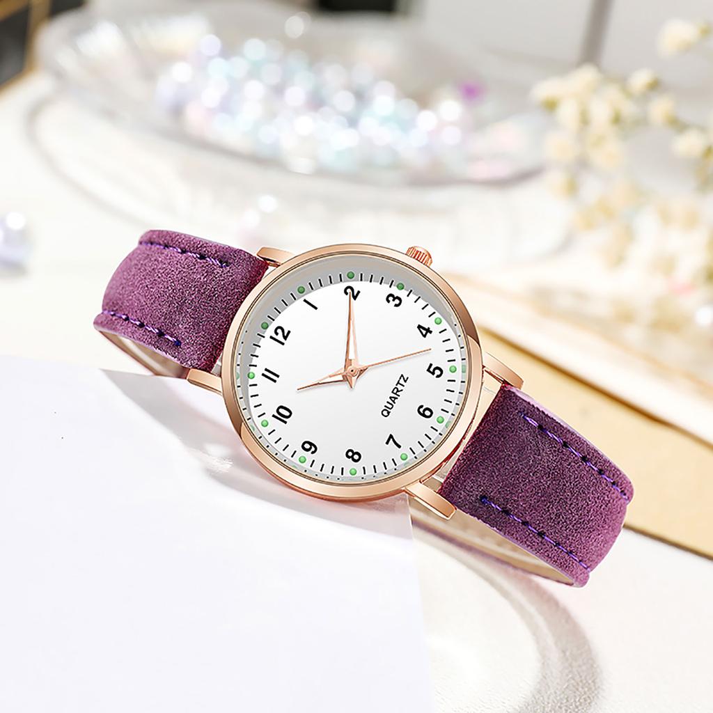 Luminous Watch For Women Fashion Casual Leather Belt Watches Simple Ladies Frosted Round Digital Quartz Wristwatches Reloj Mujer