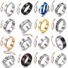 Copper Color Spinning Anxiety Rings for Men Women Star Moon Relaxing Ring 2025 Stainless Steel Anti Stress Rings Knuckle Zircon