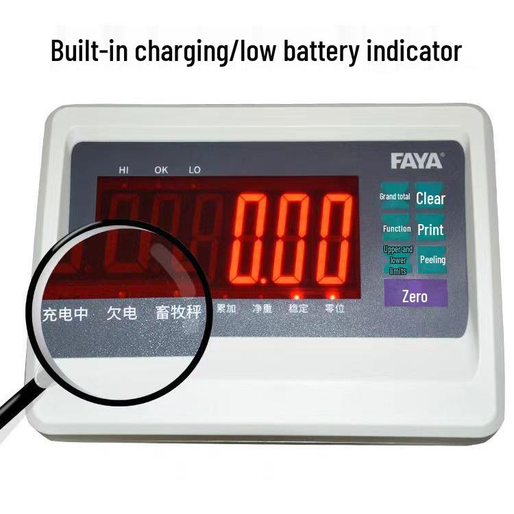 FAYA High Precision Electronic Floor Scale: 1-3 Ton Capacity for Weighing Pigs, 500kg Platform. Ideal for Animal Husbandry and Industrial Use.