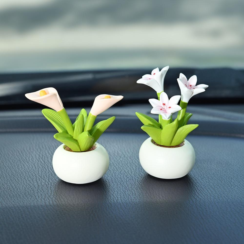 Simulation Flower Pot Car Decoration Hyacinth Center Console Ornament Car Interior Accessor  Car