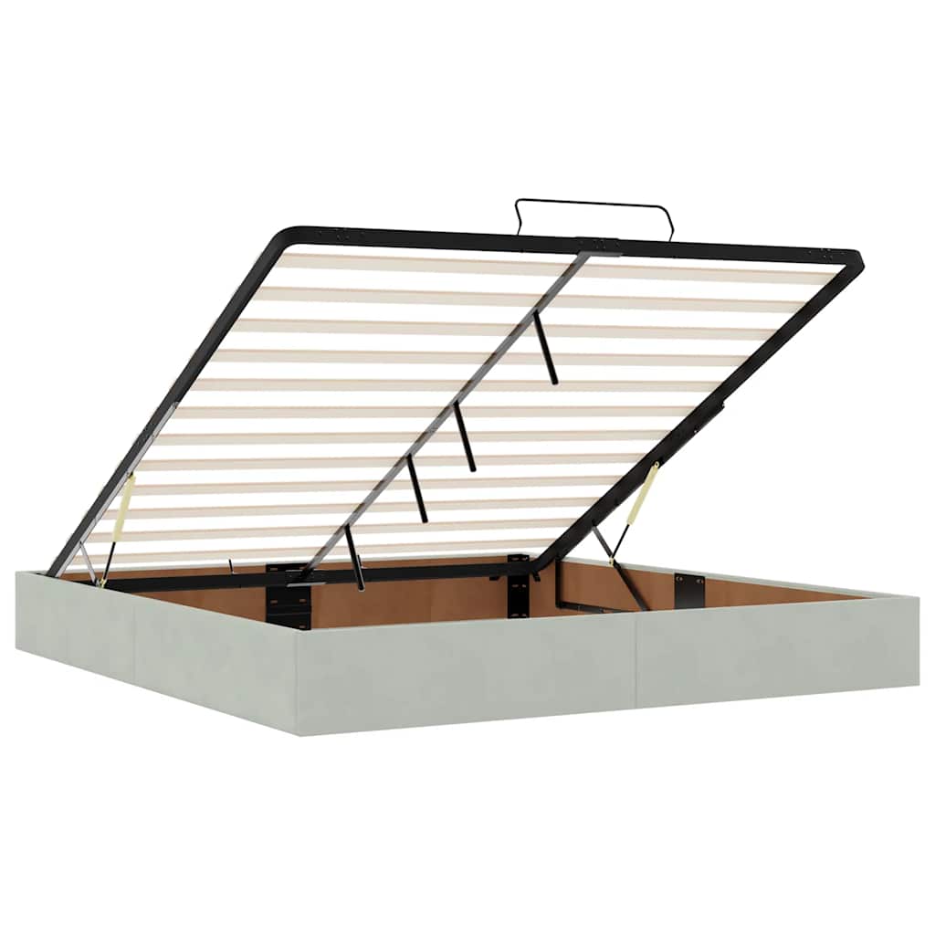 Ottoman Bed with Mattress Light Grey 180x200 cm Velvet