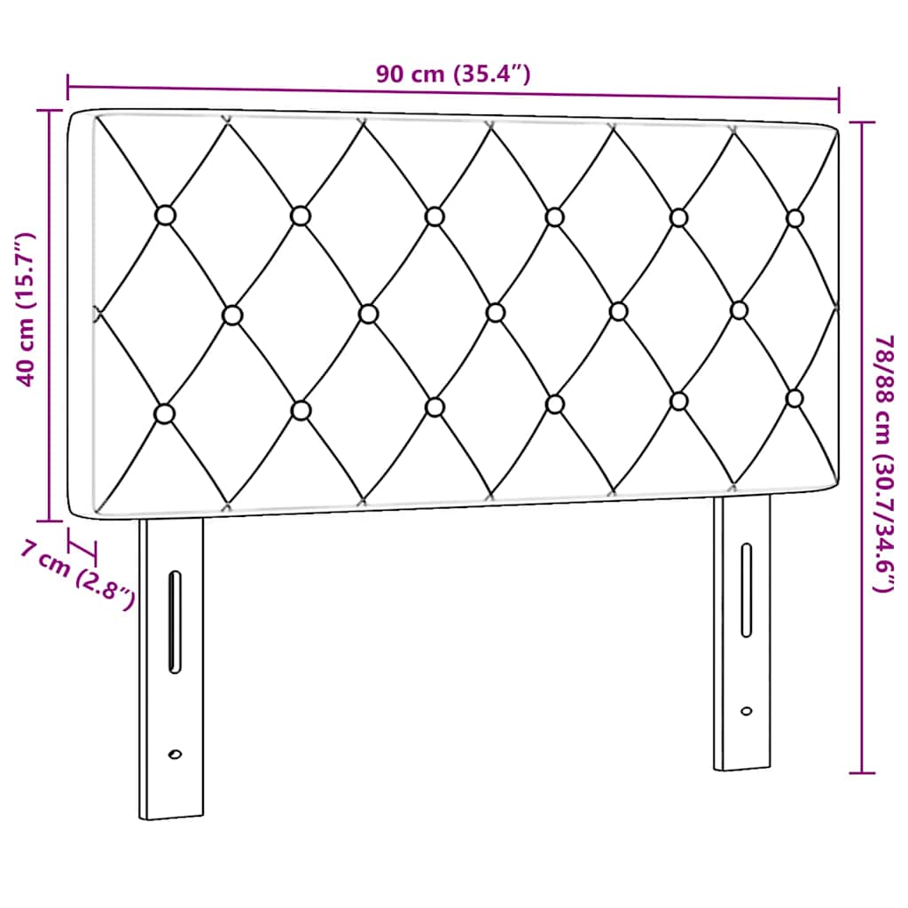 Headboard Black 90 cm Velvet