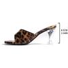 Ladies Shoes 2024 Plus Size Modern Women's Slippers Hot Sale Dress Slippers Women Leopard Thin High Heels Open Toe Shoes Women