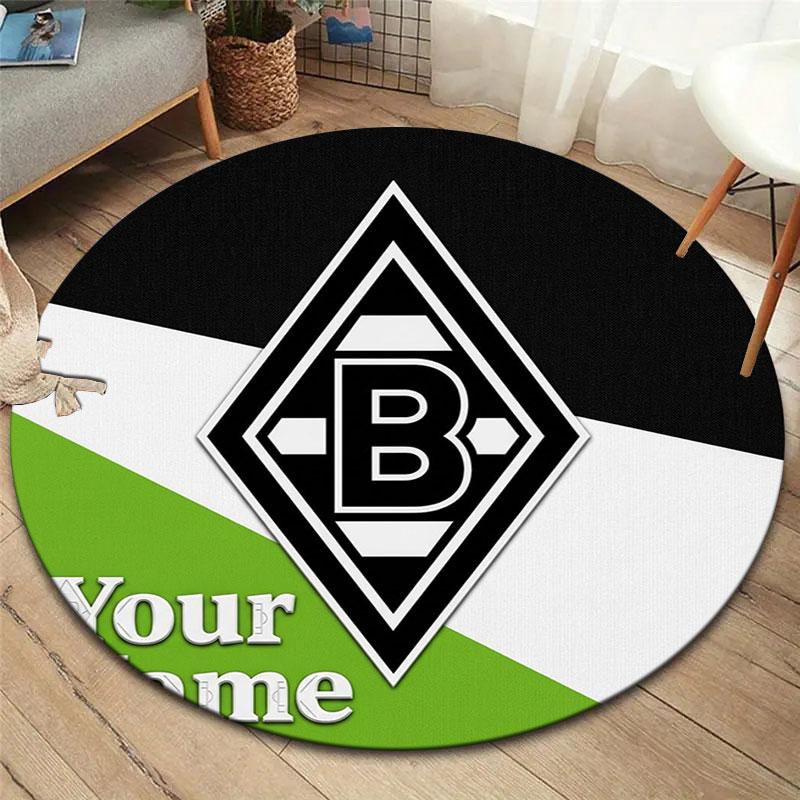 Borussia Custom Name Round Area Rug,Carpet Rug for Living Room Bedroom Sofa Playroom Decor,Non-slip Floor Mat
