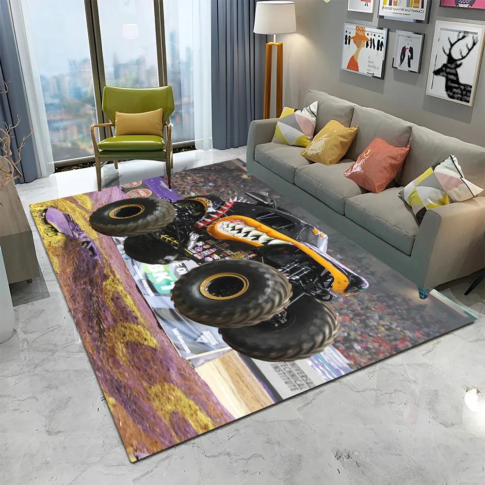 3D Monster Jam Мультяшный ковер-ковер с монстр-траком для дома, гостиной, спальни, дивана, придверный коврик, декор, детский ковер, нескользящий коврик для пола