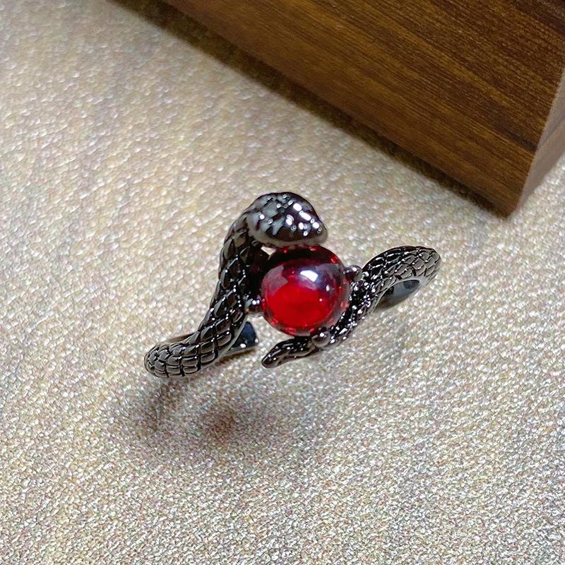 Halloween Punk Serpentine Zir*****Pen Ring Spirit Snake Series Personality Niche Hip Hop Ring Girl