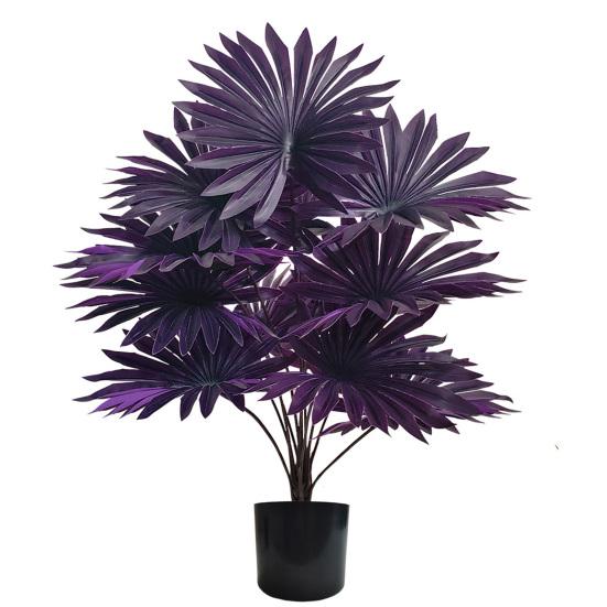 Фиолетовая искусственная пальма, реалистичная искусственная пальма, тропические листья, искусственные пальмовые ветви для Хэллоуина, Рождества, внутреннего и наружного декора