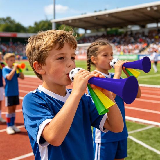 2 Pcs Soccer Cheering Horn 3 Tone Sports Fan Noise Maker Handheld Football Stadium