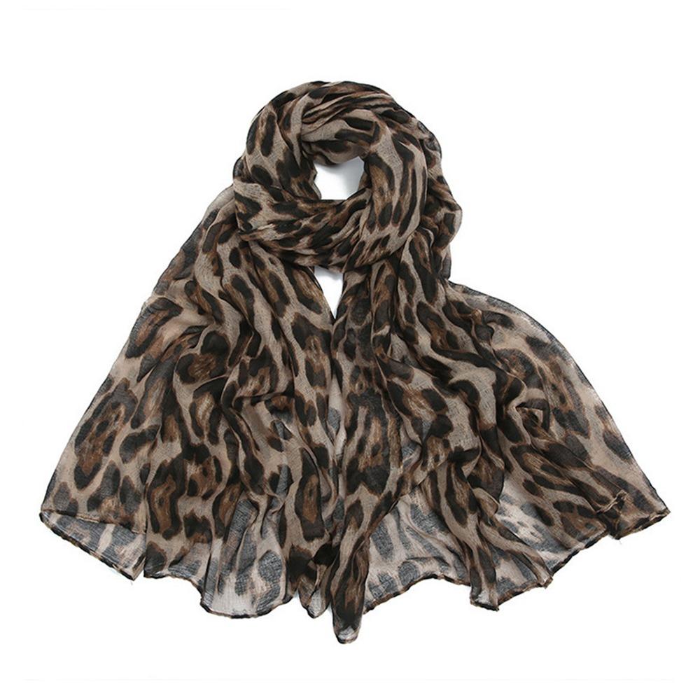 Classic Leopard Print Scarf Soft Thin Women's Wrap Shawls Elegant Y2k Silk Scarf Female