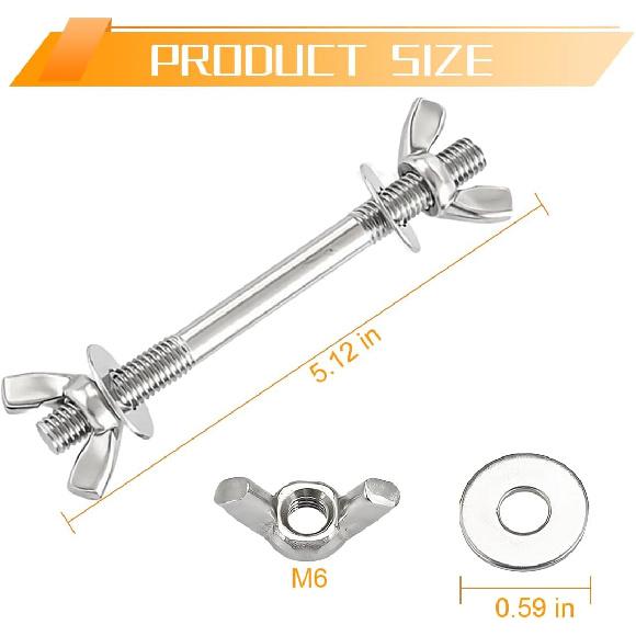 2PCS Car Air Cleaner Stud Kit, Stainless Steel Vehicle Air Cleaning Mounting Bolt, Performance Automotive Carburetor Stud Wing Nut Adapter Set