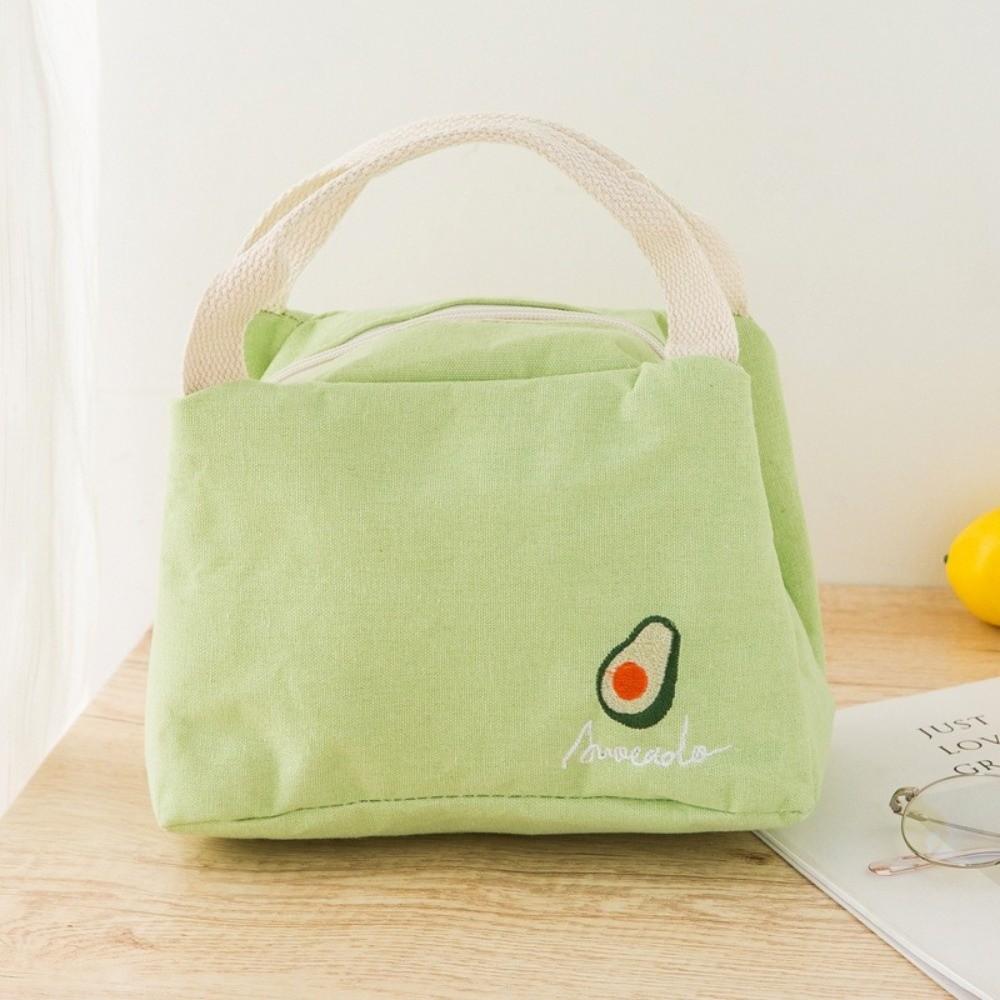 Cartoon Insulated Lunch Bag Fruit Printed Food Container Bag Cute Thermal Food Pouch Women