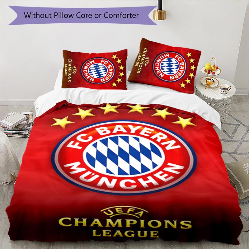 3pcs B-Bayern Munich (6) Design Cover Set - HD Printed Bedding with 1 Cover and 2 Pillowcases - Perfect for Home and Dorm Decor