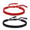 Браслеты из ниток ручной работы, красно-черная веревка для женщин, девушек