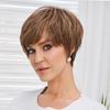 HAIRCUBE Bob Pixie Cut Шоколадно-коричневые прямые многослойные парики из человеческих волос Remy с челкой Короткие натуральные бесклеевые парики из человеческих волос для женщин