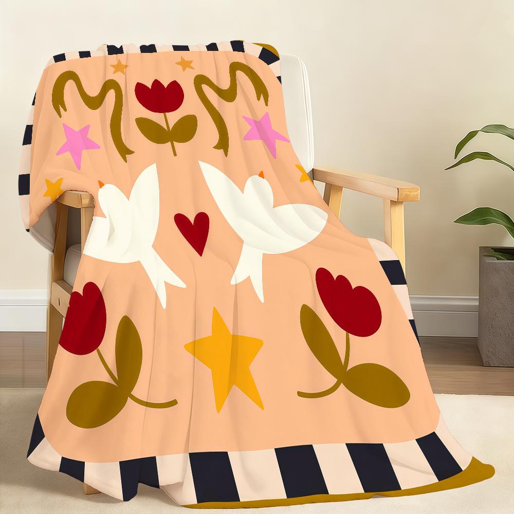 Flower Stylish FrameS Blanket Soft Throw Blanket for Home Bedroom Bed Sofa Picnic Travel Office Rest Cover Blanket Gift