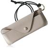 LASIEM and Eyeglass Sunglasses Soft and Size Greige (Lasiemu) [Slim Portable] Case, Women's Leather, Compact, Thin, Neck-Mountable Case, Lightweight,