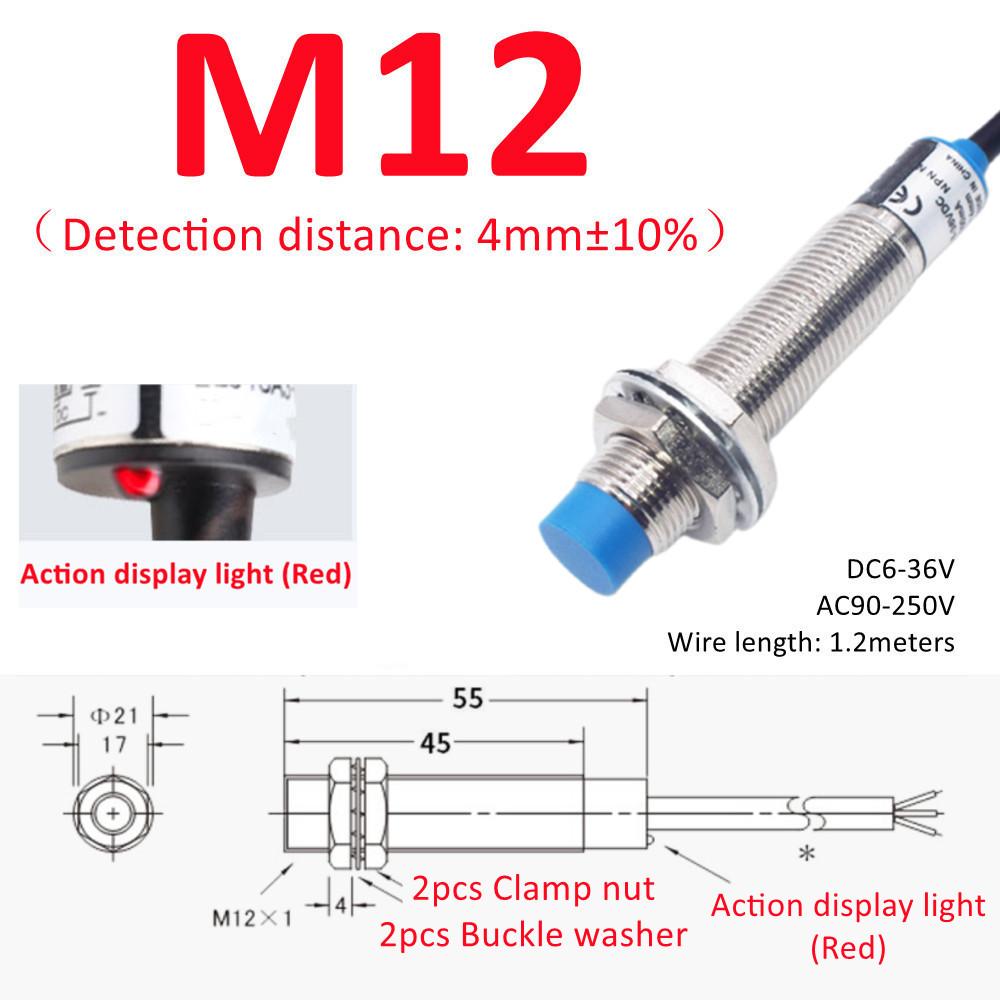 LJ12A3-4-Z/BX LJ12A3-4-Z/BY Датчик приближения Индуктивный датчик приближения Переключатель обнаружения NPN/PNP DC 6-36V Датчик приближения 12 мм