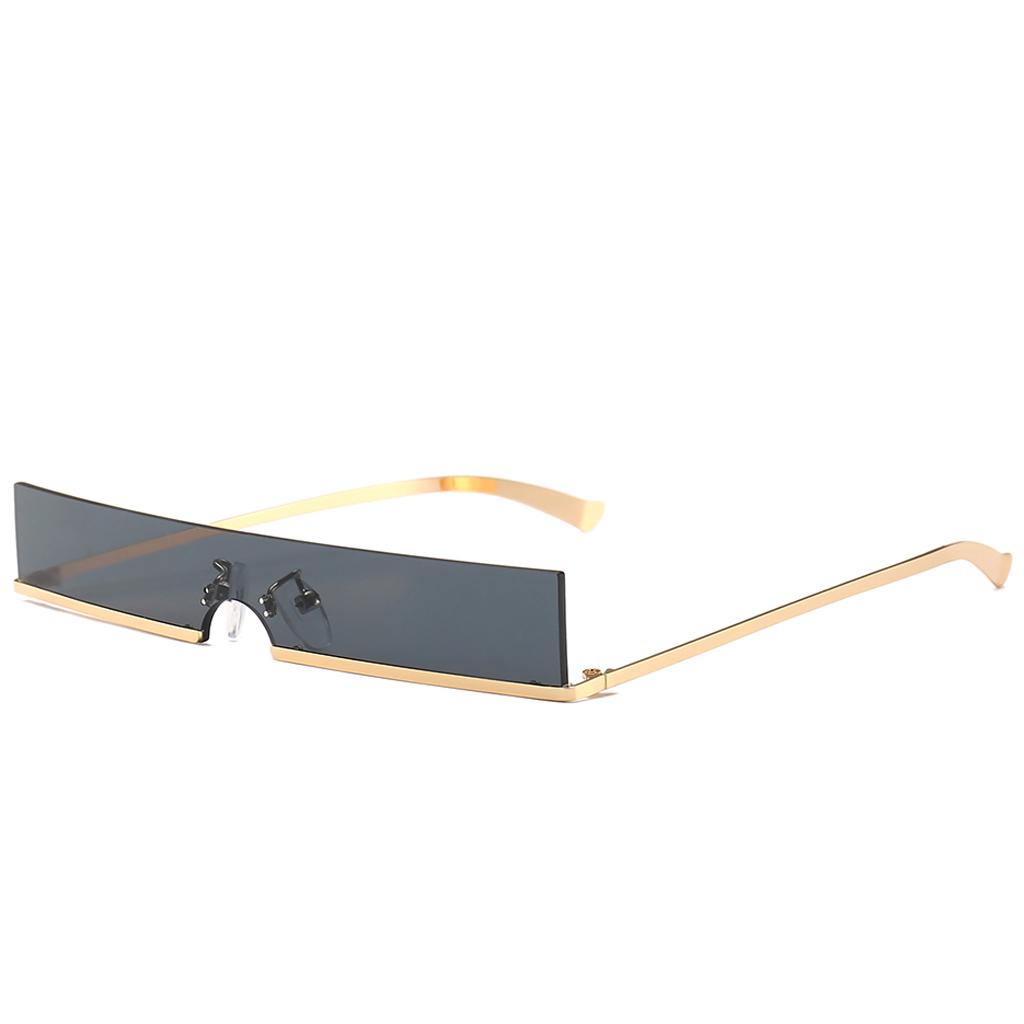 Мужские узкие солнцезащитные очки, женские прямоугольные солнцезащитные очки в полурамке для мужчин, ретро UV400, металлические