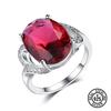 925 Sterling Silver Ring Fashion Jewelry Luxury Women Big Created Nano Ruby Ring Birthday Gifts Elegant Vintage Jewellery