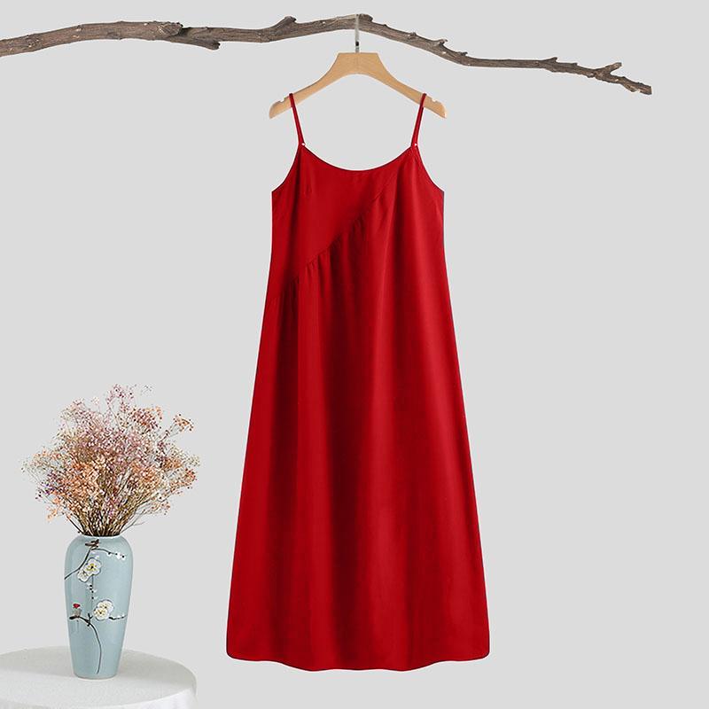 Свободное платье макси без рукавов на бретельках