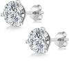 2 Ct Round Cut Lab Grown Diamond Stud Earrings 18K White Gold IGI Certified F-G Color VS1 Clarity 3-Prong Setting Elegant for Women