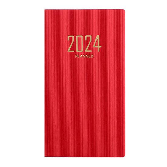 Блокнот-планировщик A6, искусственная кожаная обложка, плотная бумага, гладкая тетрадь для письма, повестка дня на 2024 год, для домашнего офиса, школы