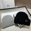 R Angora Rabbit Fur Knitted Hat Women'S Winter Wide Strip Elastic Soft Waxy Wool Hat Nordic Cold Warm Ear Hat
