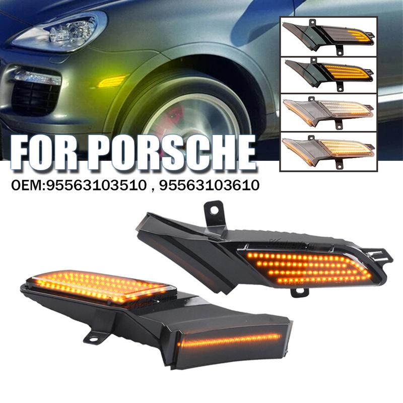 Dynamic LED Side Marker Light Turn Signal Lamp 2X For Porsche Cayenne 957 2007 2008 2009 2010 967 Gen Cayenne Sequential Blinker